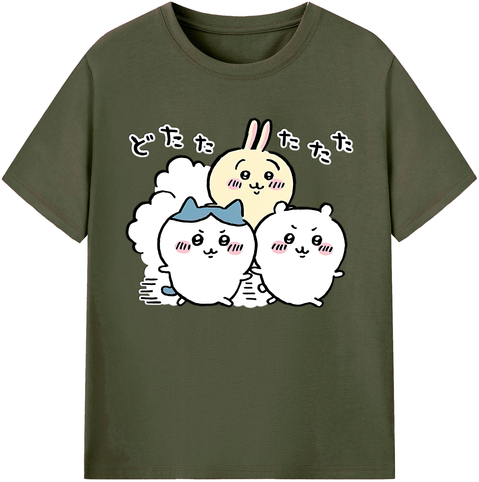 （画像用） ちいかわ ハチワレ Chii-kawa hachiware 綿100％ メンズ半袖Tシャツ｜肌触りやわらか＆通気性